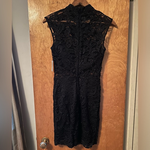 NWT Windsor Black Sparkle Open Back Mini Dress S - Picture 5 of 10